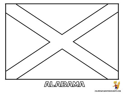alabama state flag coloring page alabama state flag coloring page see the official flag alabama flag state coloring page 