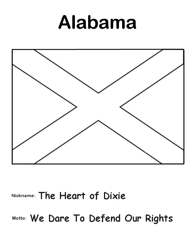 alabama state flag coloring page free printable alabama state flag color book pages 8 x 11 page state flag alabama coloring 