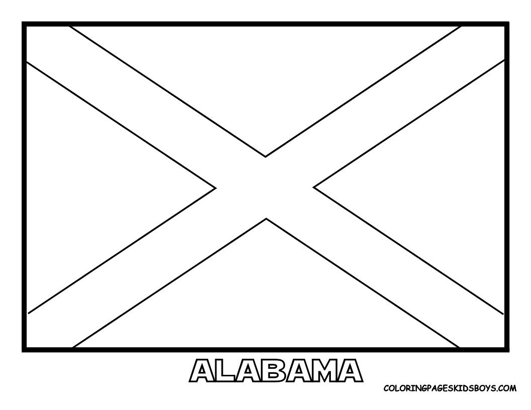 alabama state flag coloring page usa printables alabama state flag state of alabama page alabama state flag coloring 