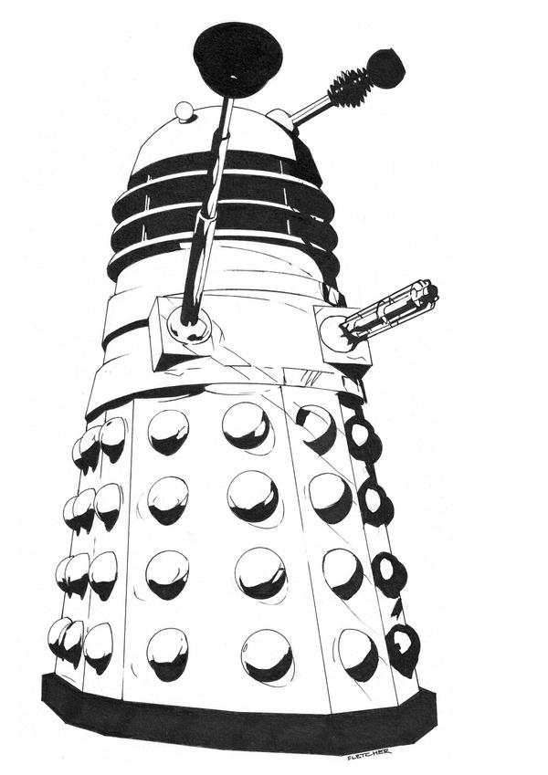 dalek colouring pages colour it yourself dalek ink by jlfletch on deviantart colouring dalek pages 