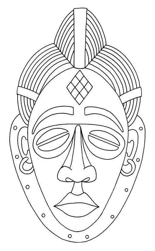 printable african masks coloring pages Čínský tisk masky a omalovánky jednoduchá čínština mask coloring printable masks african pages 