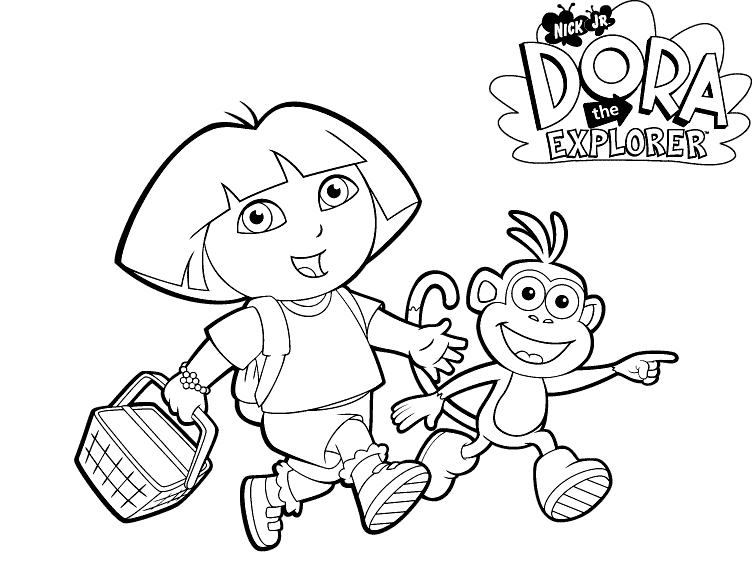 printable dora the explorer coloring pages dora the explorer colouring learningenglish esl the printable pages explorer coloring dora 