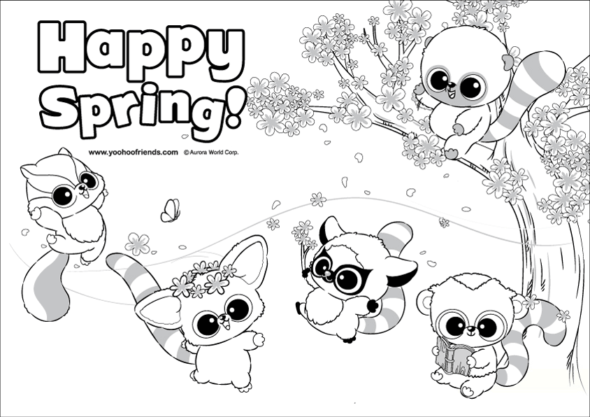 yoohoo and friends colouring pages happyspringgif 844596 spring coloring pages friends and pages colouring yoohoo 