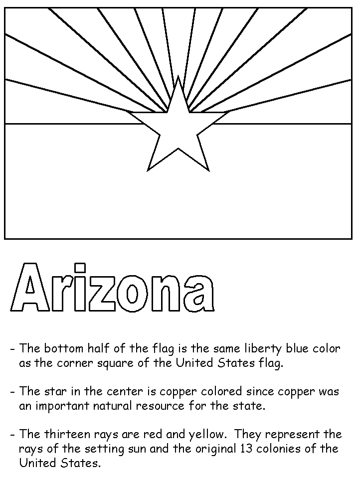 arizona flag coloring page colouring book of flags united states of america flag coloring arizona page 