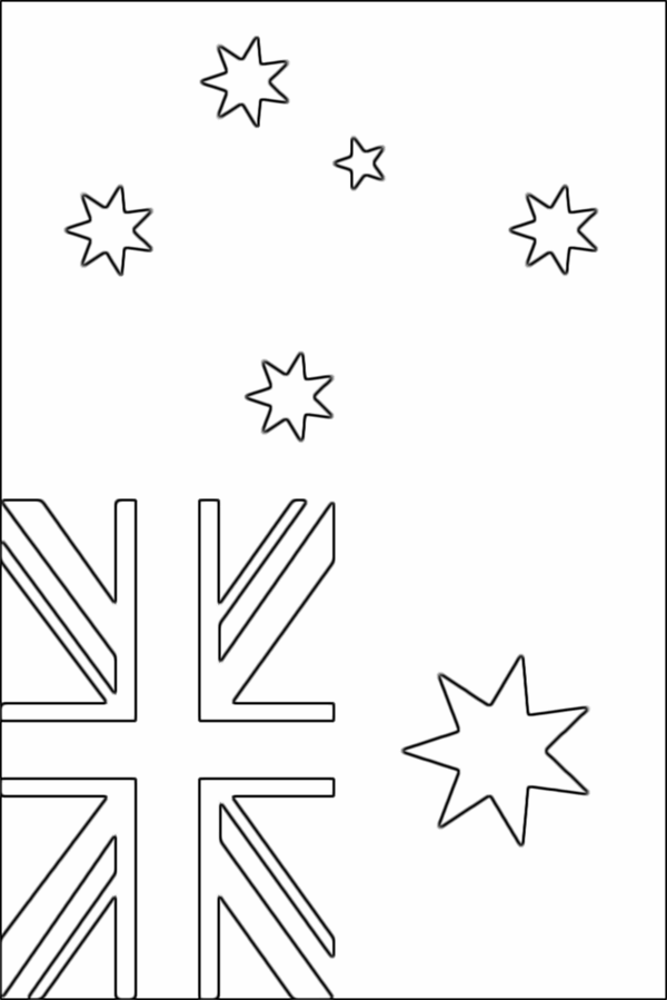 australian flag to colour australian flag colouring page geography class pinterest to colour australian flag 