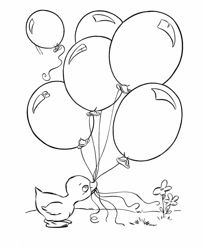 balloons to color easter ducks coloring page baby duck with balloons color balloons to 