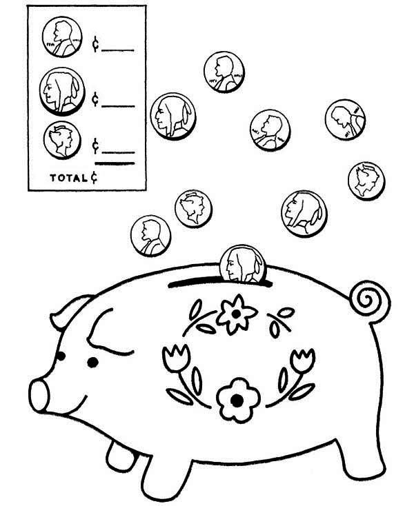 bank coloring pages items similar to coloring page printable piggy bank coloring bank pages 
