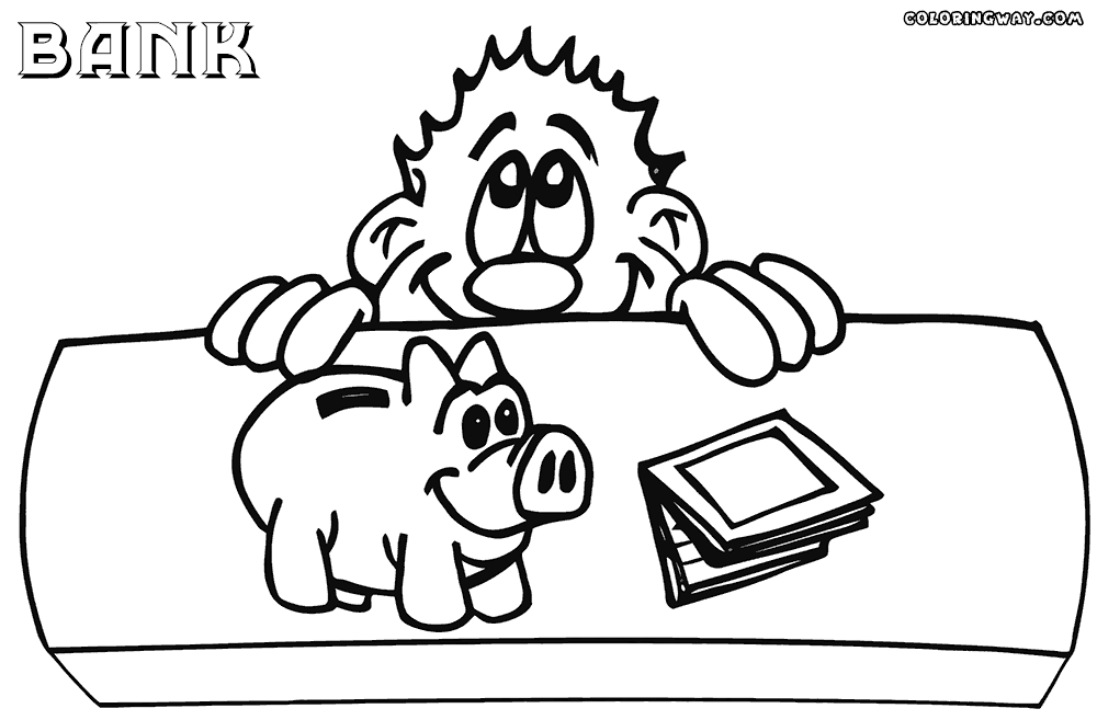 bank coloring pages piggy bank drawing at getdrawingscom free for personal coloring pages bank 