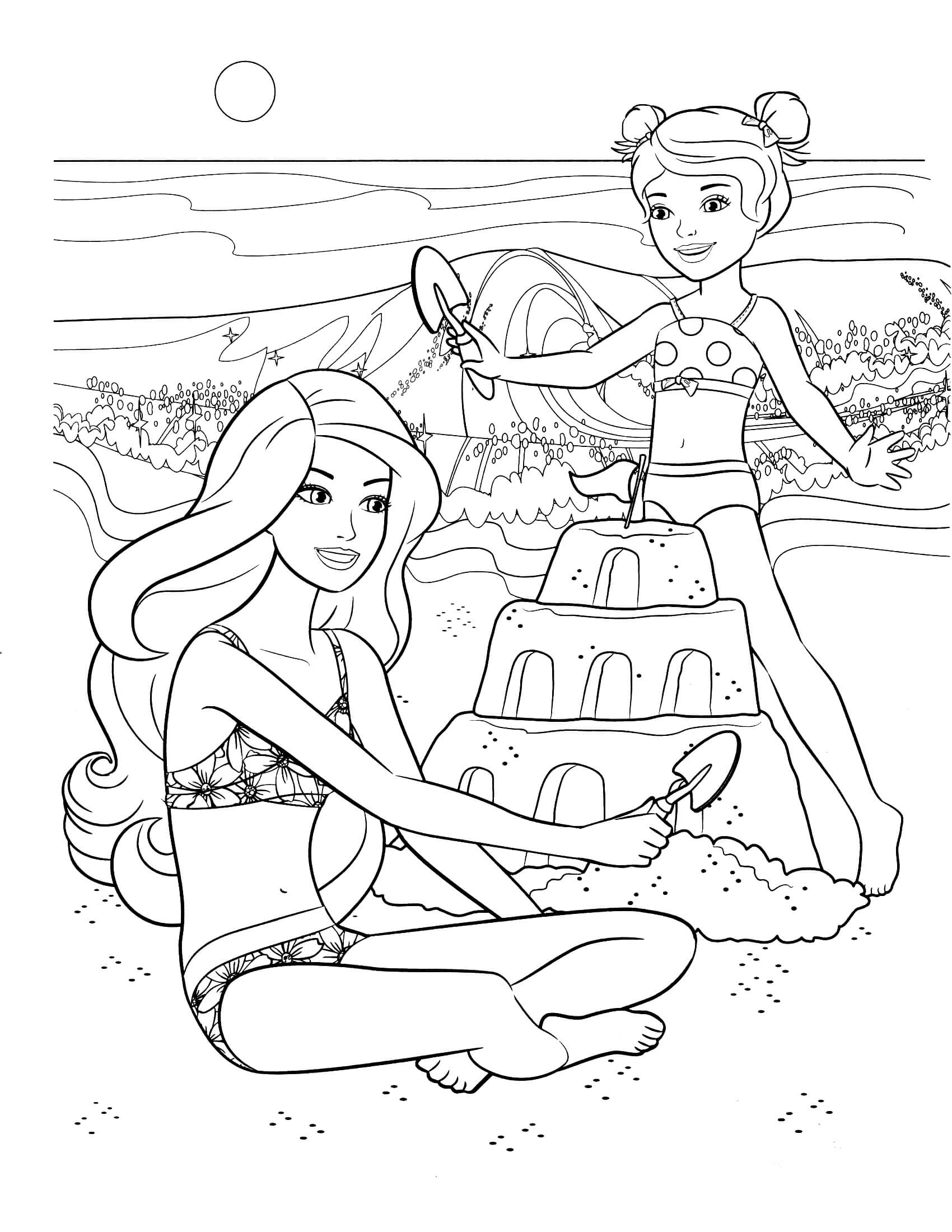 barbie car coloring pages coloring page of 3 girls with car barbie coloring car pages 
