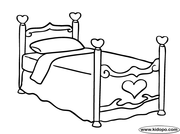 bed coloring pages bed simple drawing for kids roole coloring pages bed 