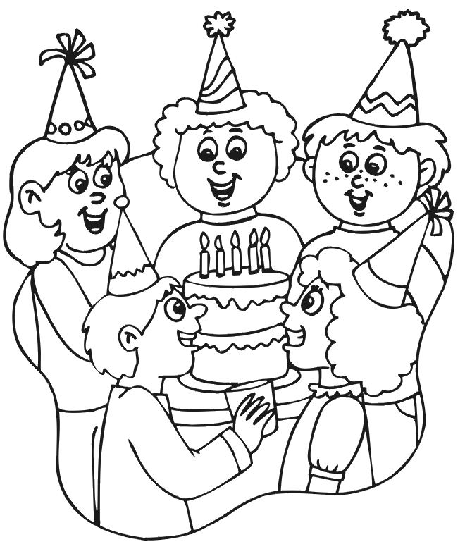 birthday party coloring page opening present at birthday party coloring pages netart page party birthday coloring 