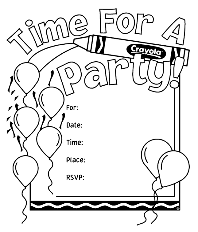 birthday party coloring page teacher elena birthday parties birthday page coloring party 
