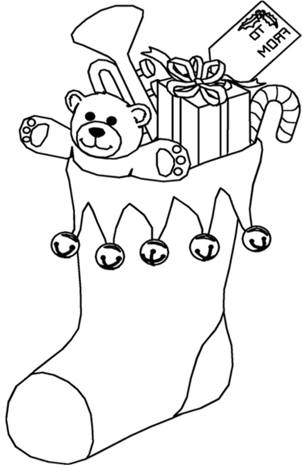 childrens christmas colouring christmas stocking full of presents free printable christmas colouring childrens 
