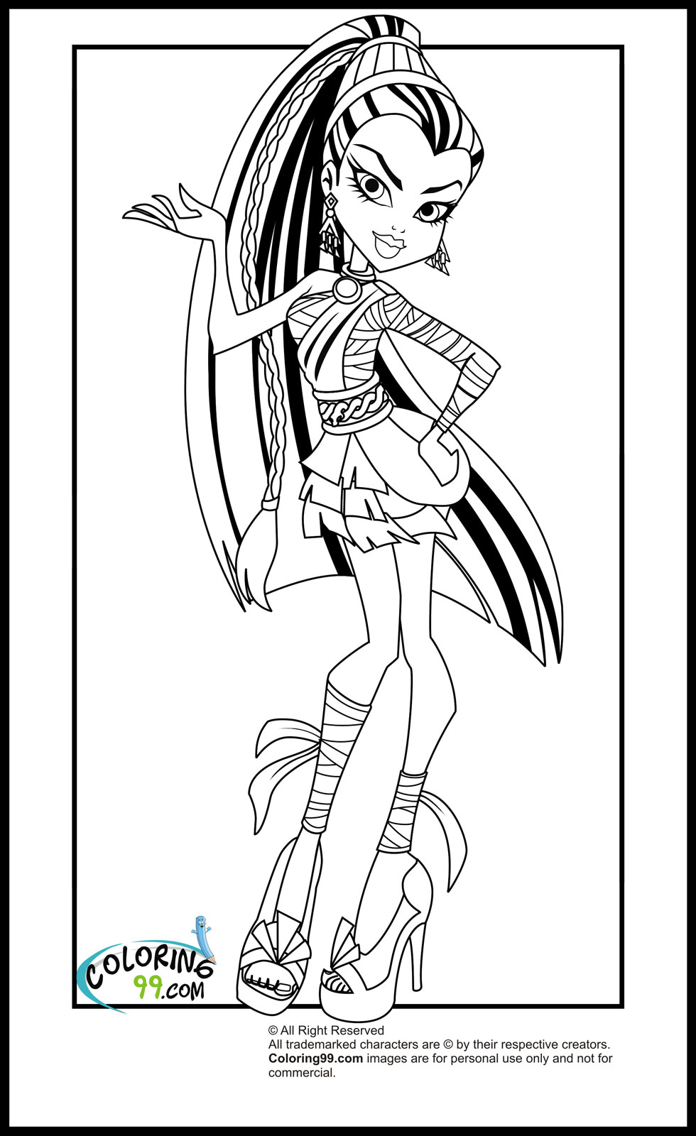 color pages monster high monster high catty noir coloring page free printable monster high pages color 