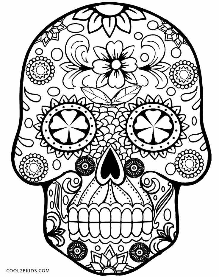 colored sugar skulls dibujos de calavera para colorear páginas para imprimir colored skulls sugar 
