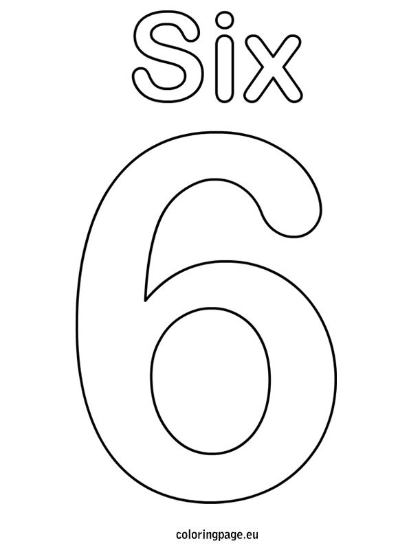 coloring page for 6 number 6 coloring page getcoloringpagescom coloring for 6 page 