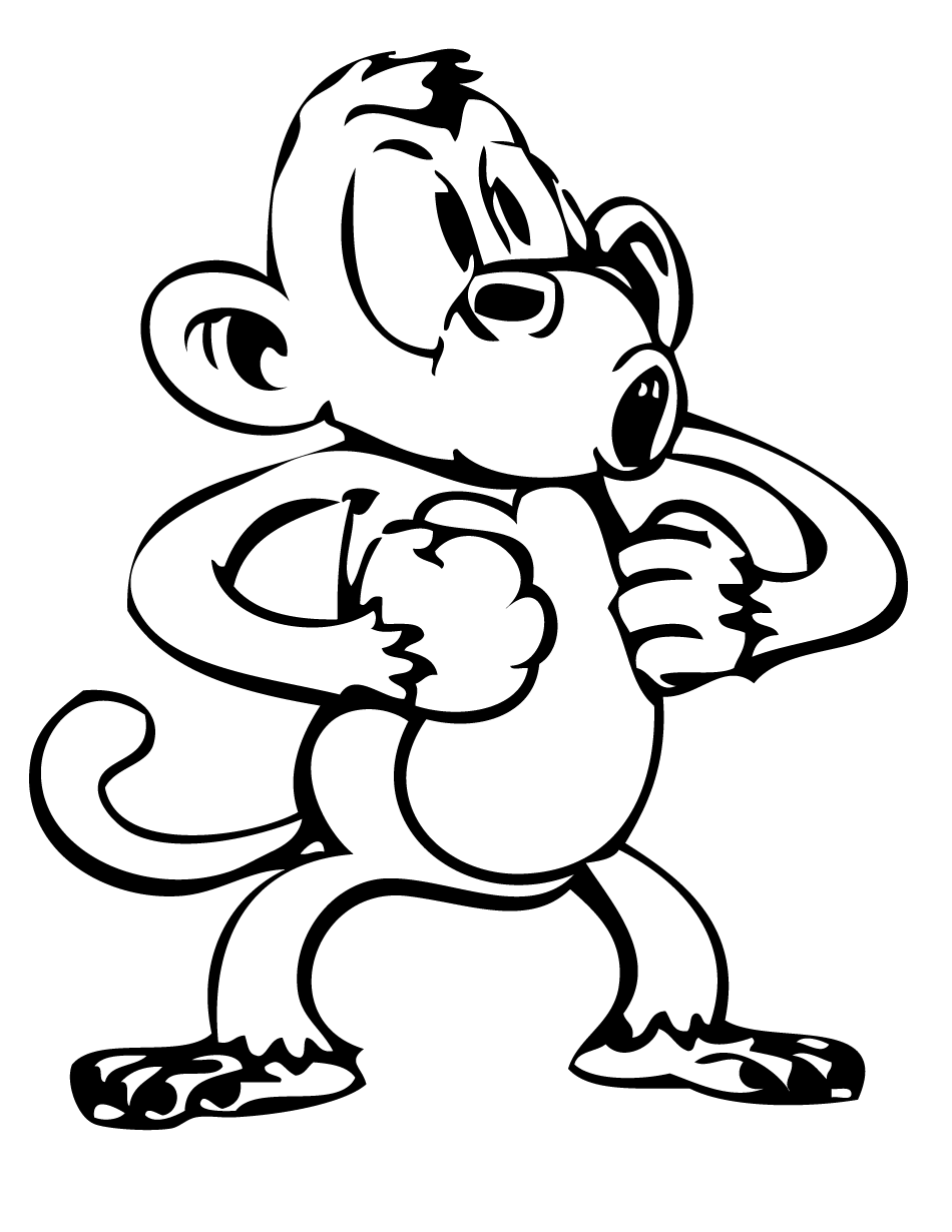 coloring page monkey colouring monkey clipart best page monkey coloring 