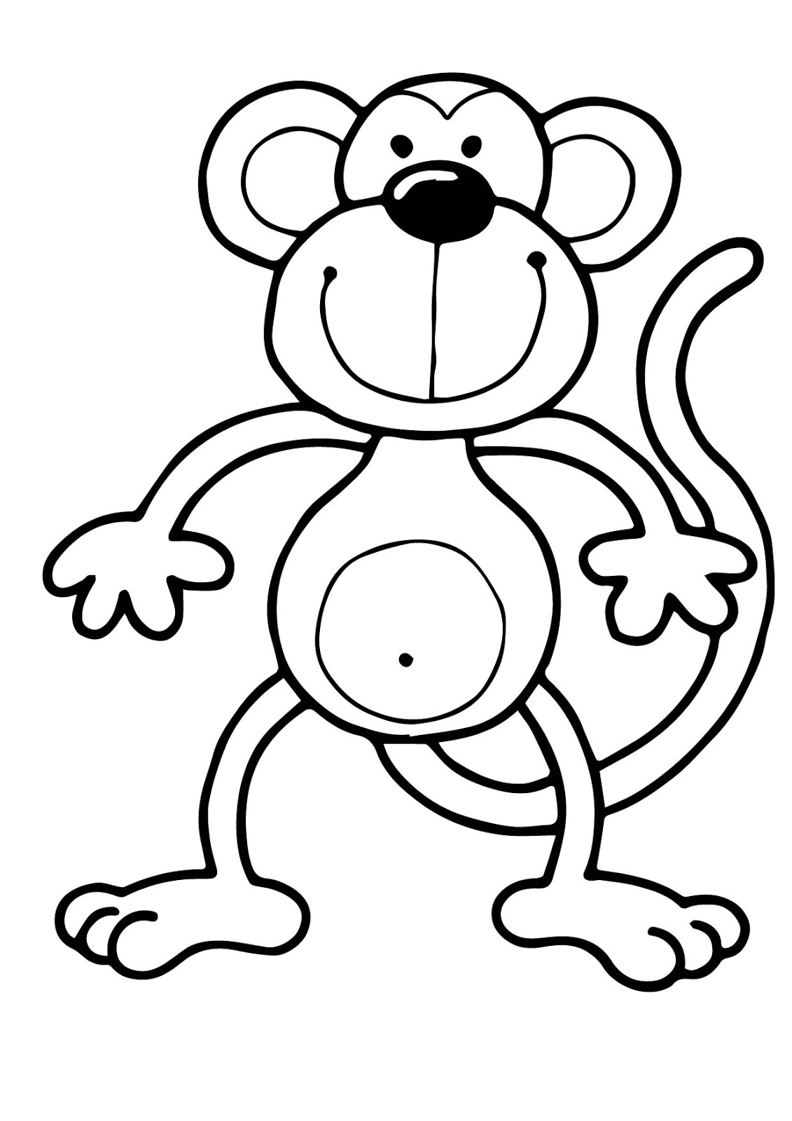 coloring page monkey monkeys drawing at getdrawingscom free for personal use coloring monkey page 