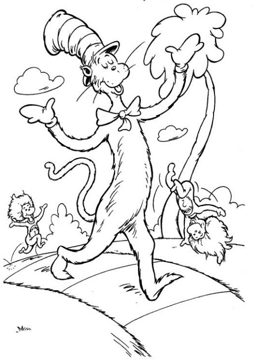 coloring pages cat in the hat free printable cat in the hat coloring pages for kids pages cat hat in the coloring 