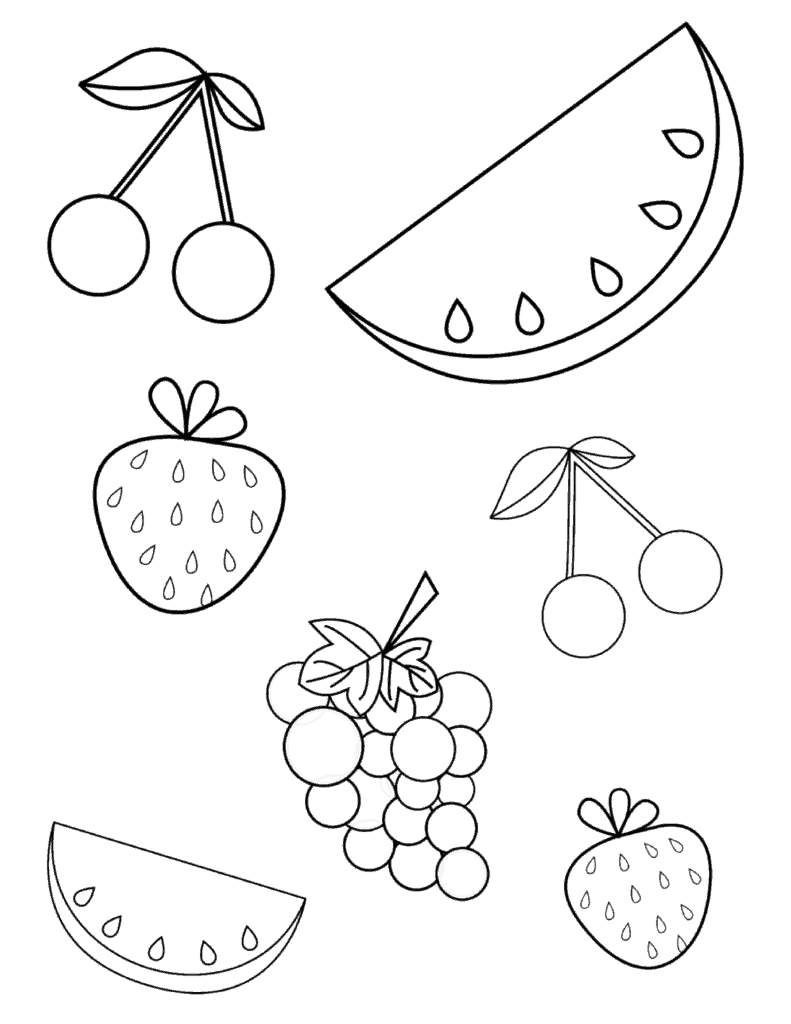 coloring pages fruit free printable fruit coloring pages for kids coloring fruit pages 