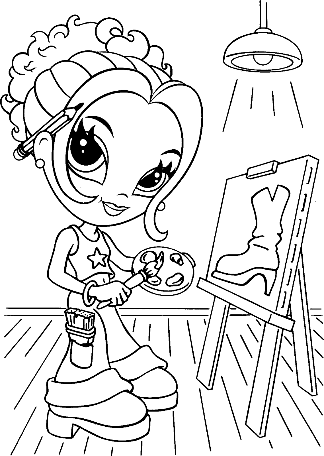 coloring pages of a girl coloring page the girl draws of coloring a pages girl 