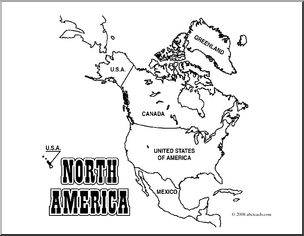 coloring sheet of north america clip art north america map bw blank i abcteachcom coloring america sheet north of 
