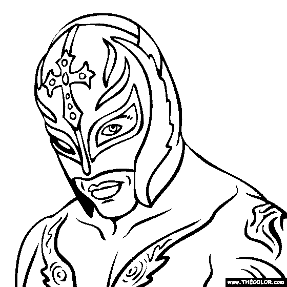 coloring wwe rey mysterio mask drawing wwe coloring 