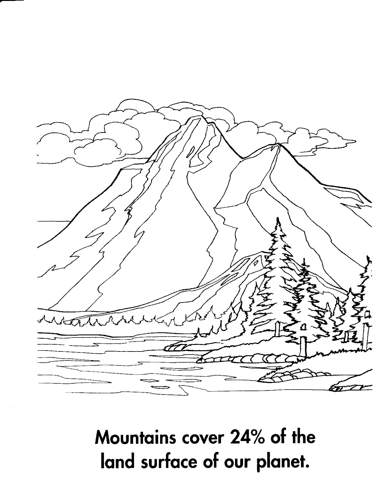 colouring pages landscapes mountain pictures mountains coloring page landscapes colouring pages 