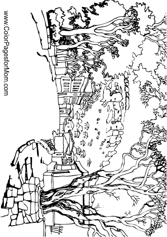 colouring pages landscapes realistic landscape drawing at getdrawingscom free for pages landscapes colouring 