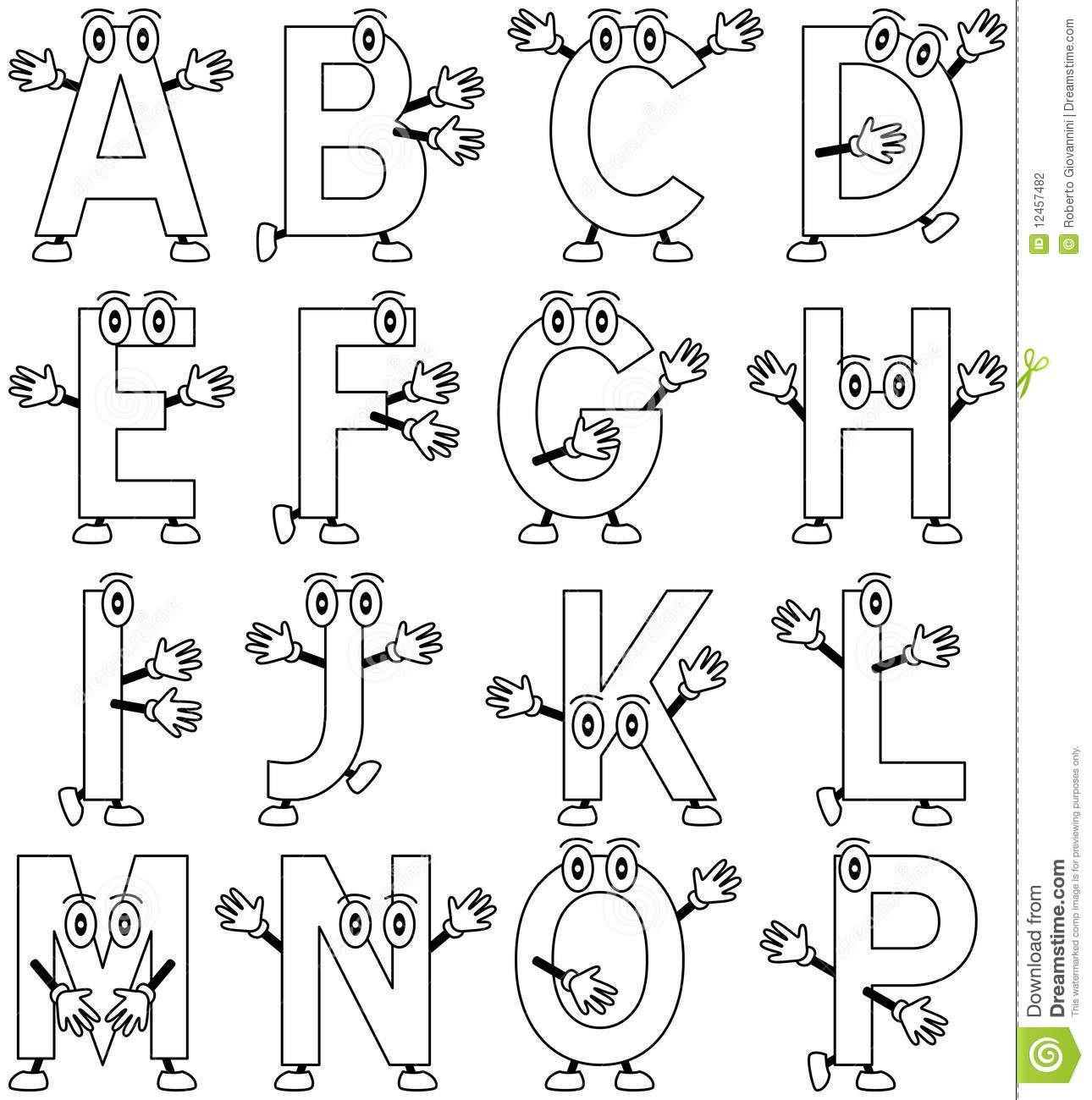 colouring pictures of alphabets coloring cartoon alphabet 1 stock vector illustration pictures colouring of alphabets 