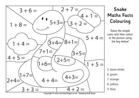 colouring sheets year 1 snake maths facts colouring page first grade math sheets colouring year 1 