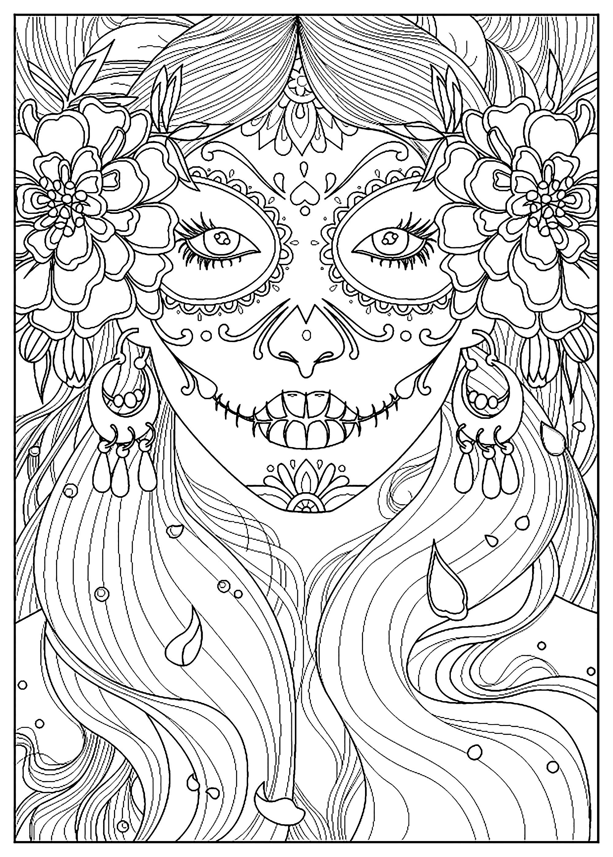day of the dead pictures to color free printable day of the dead coloring pages skull to of day dead the pictures color 