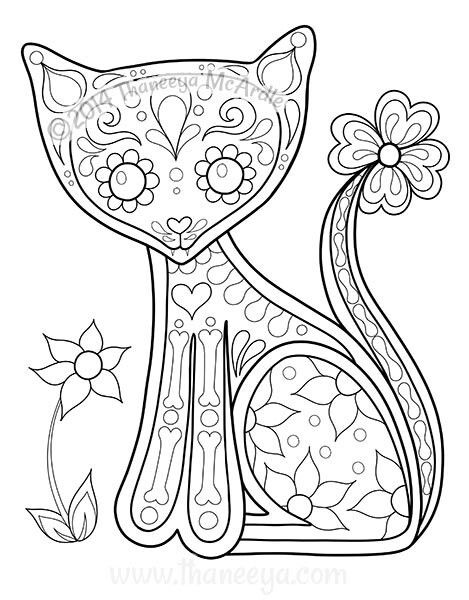 day of the dead pictures to color pin by susan corrales on coloring pages color cat day of to color the pictures dead 