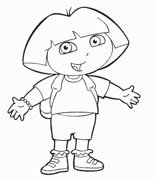 dora coloring page dora coloring pages backpack diego boots swiper print dora coloring page 