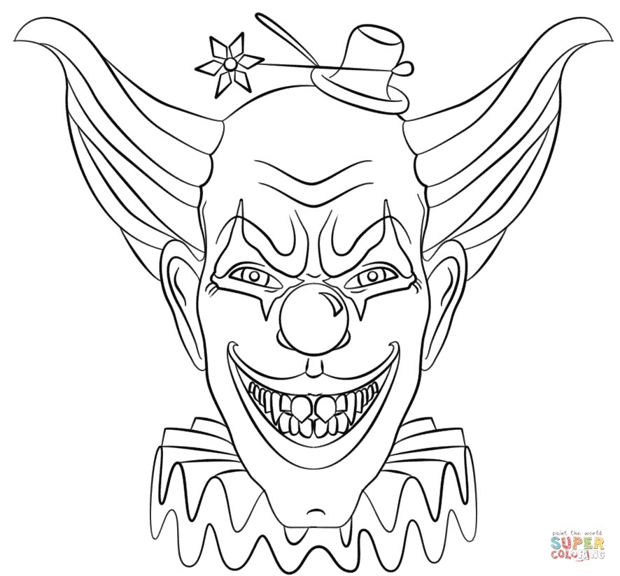 evil clown coloring pages evil clown face drawing at getdrawingscom free for pages coloring clown evil 