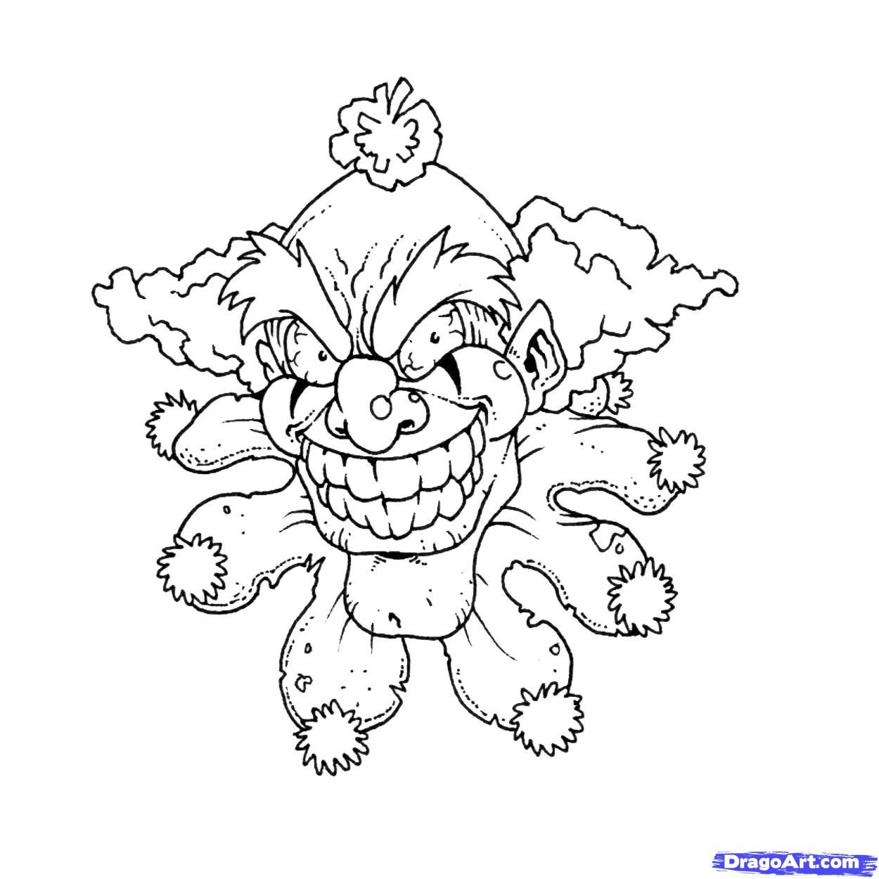 evil clown coloring pages free female clown drawings in pencil google search clown evil pages coloring 