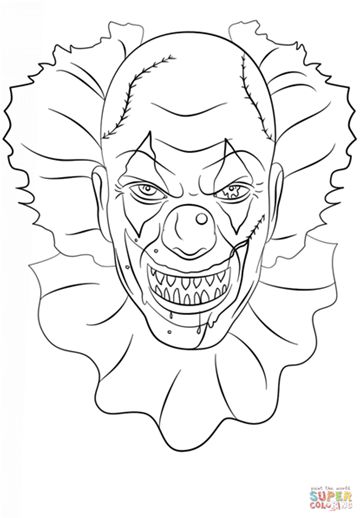 evil clown coloring pages how to draw a killer klown step by step aliens sci fi pages clown evil coloring 