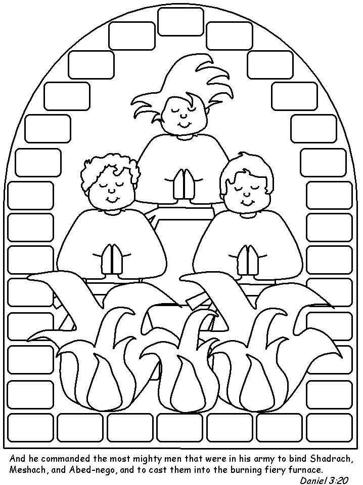 fiery furnace coloring page kids bible worksheets free printable daniel and the lions page coloring fiery furnace 