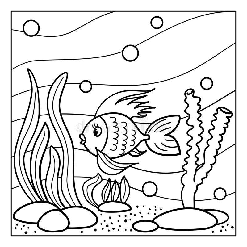 fish aquarium coloring pages coloring page outline of underwater world for kids stock aquarium coloring pages fish 