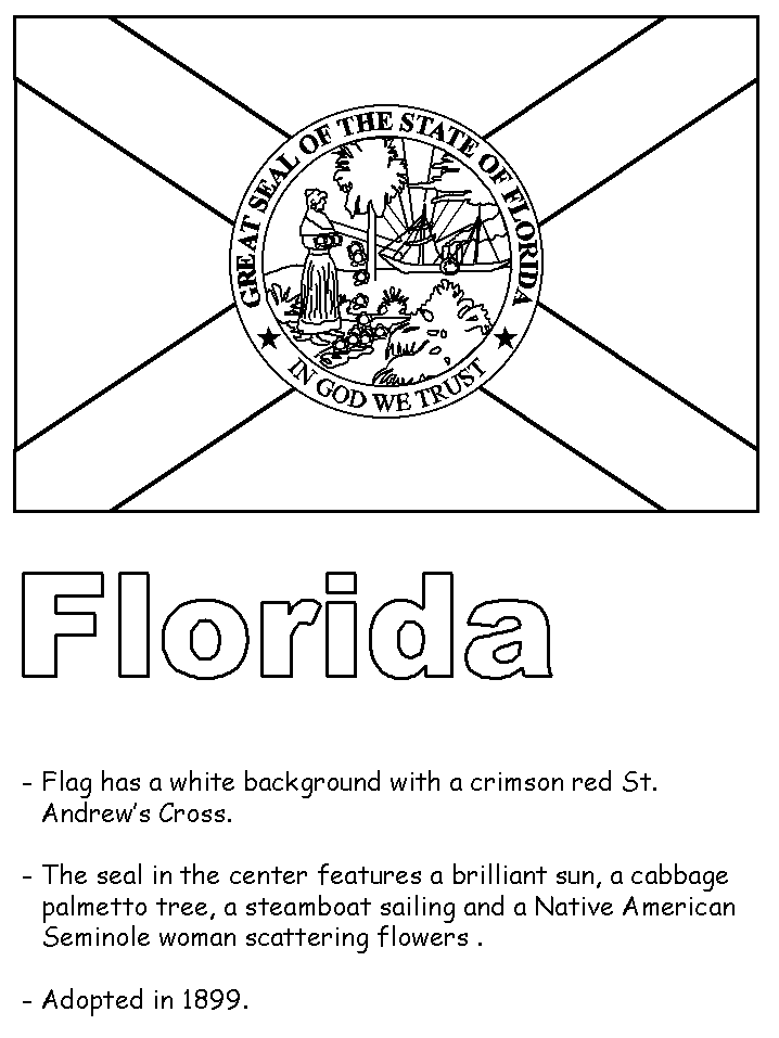 florida state flag coloring page colouring book of flags united states of america page florida coloring flag state 