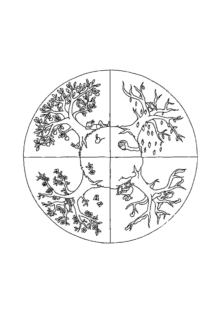 free coloring pages 4 seasons four seasons trees coloring vector illustration stock 4 free coloring seasons pages 
