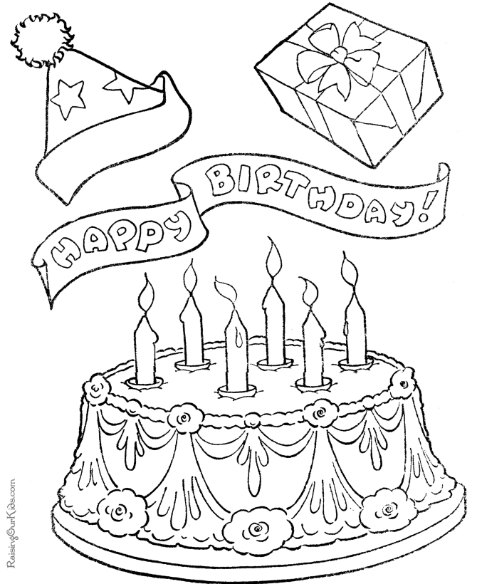free colouring pages birthday cake happy birthday lizzie larval subjects pages free cake birthday colouring 