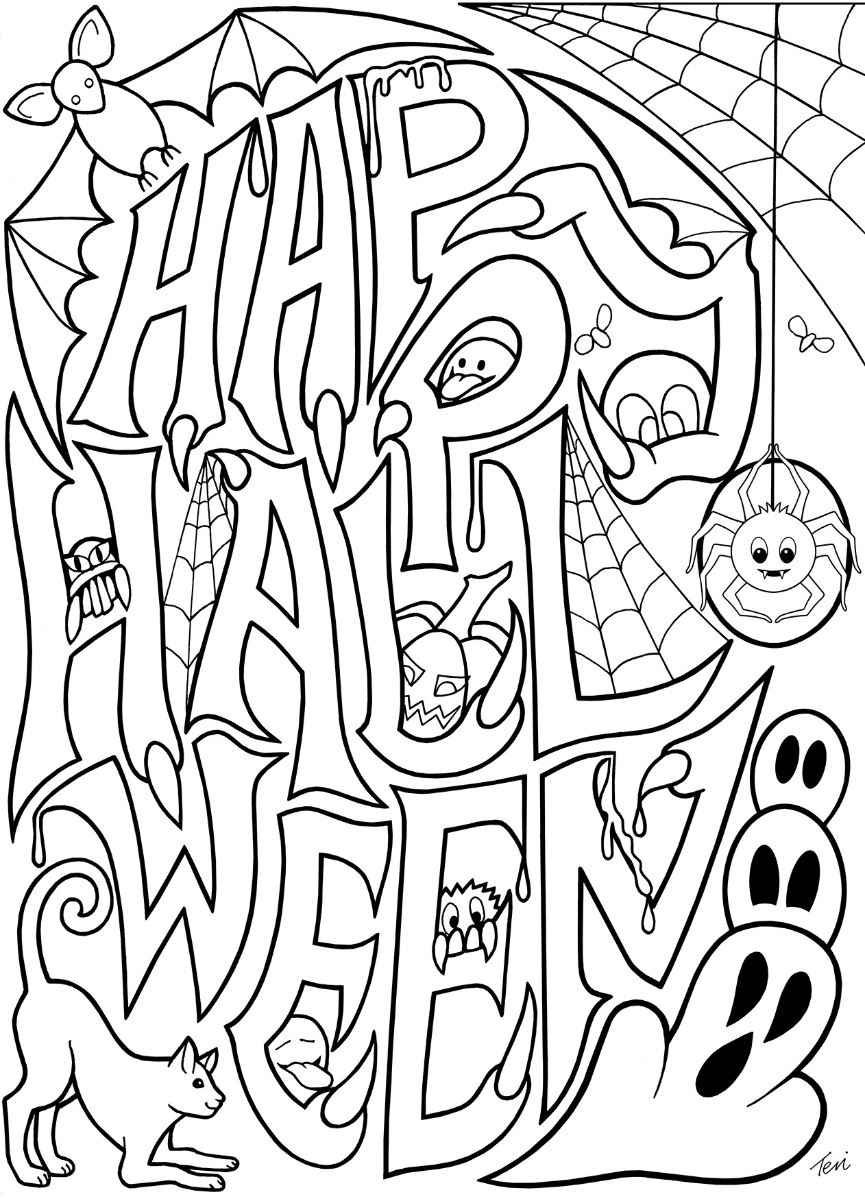 free halloween coloring sheets for adults free adult coloring book pages happy halloween by blue free for adults coloring sheets halloween 