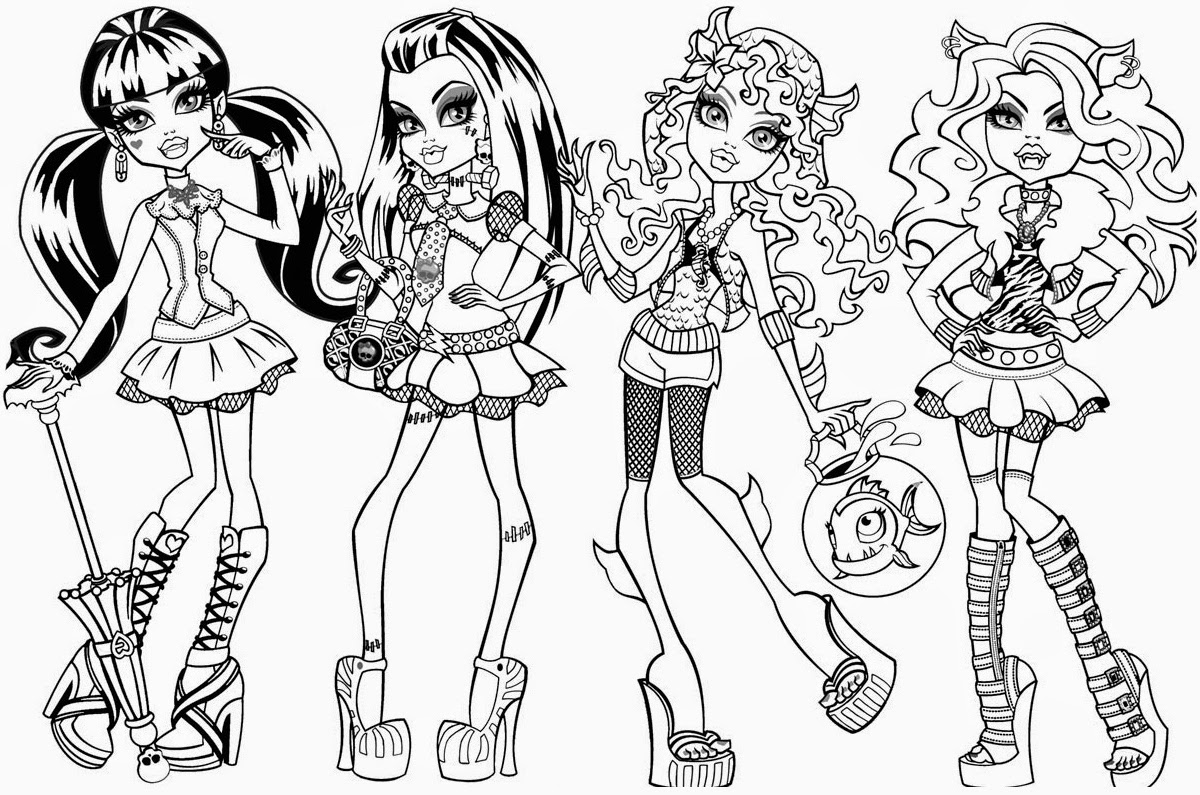 free monster high coloring pages to print free printable coloring pages for girls pages to high monster free print coloring 