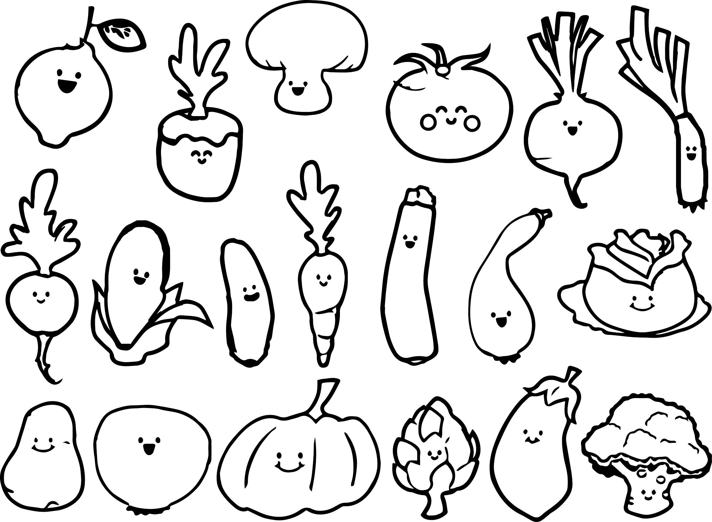 fruits and vegetables coloring book image result for cute food drawings black and white coloring book and vegetables fruits 