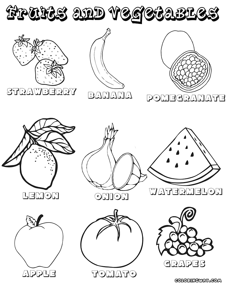 fruits and vegetables coloring book vegetables and fruits coloring pages coloring pages to fruits and book vegetables coloring 