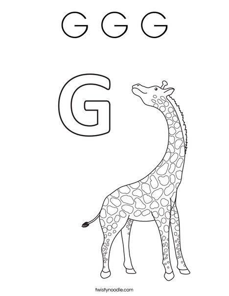 g is for giraffe g g g coloring page twisty noodle g giraffe is for 
