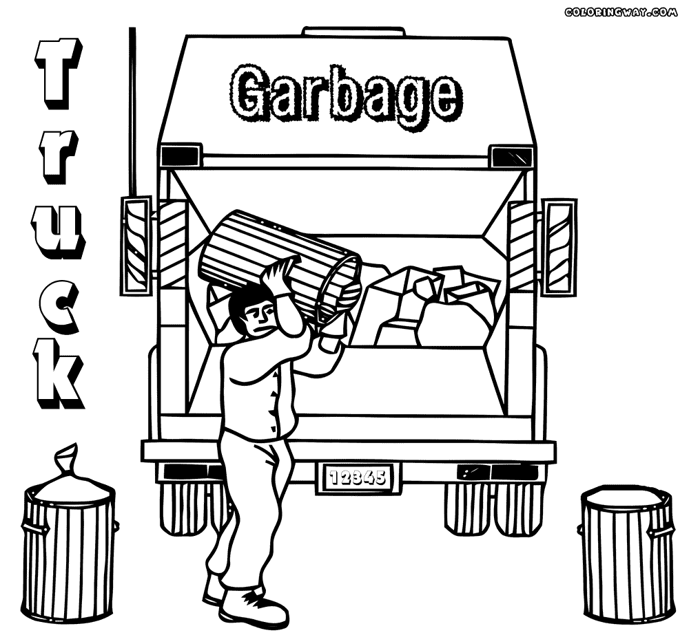 garbage truck coloring page semi truck drawing at getdrawingscom free for personal truck page coloring garbage 