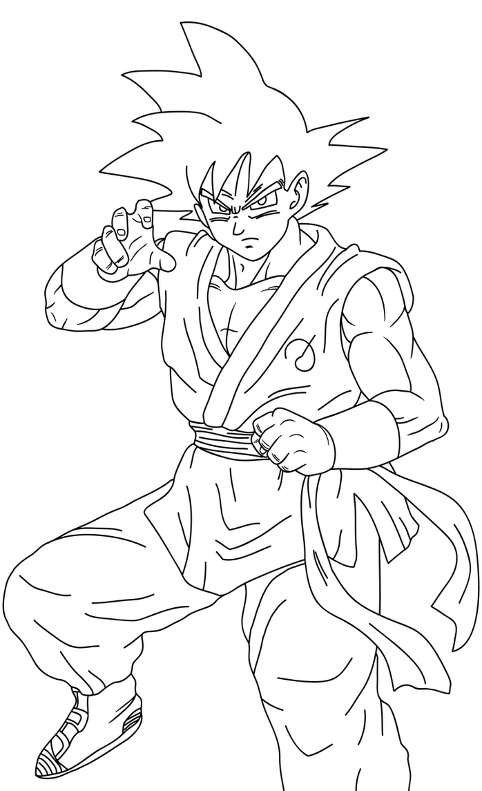 goku coloring pages goku fukkatsu no f db heroes card lineart by goku pages coloring 