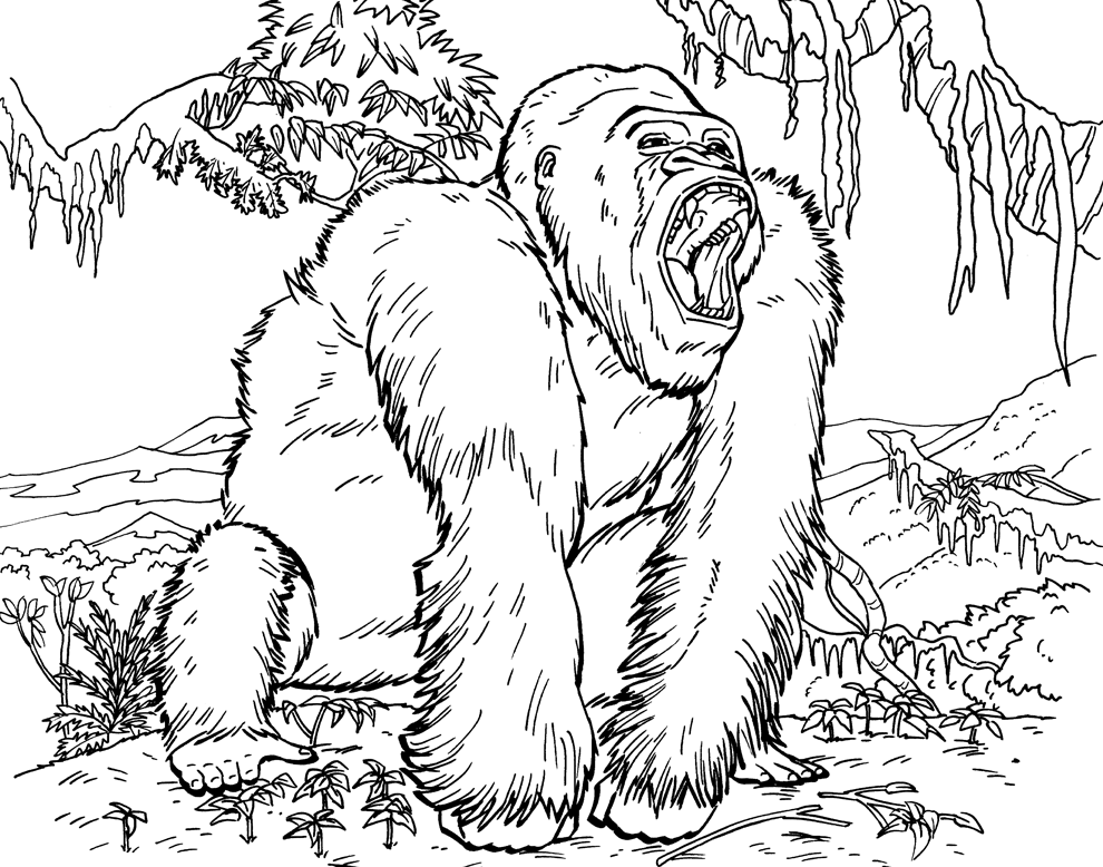 gorilla coloring pages free gorilla coloring pages coloring gorilla pages 